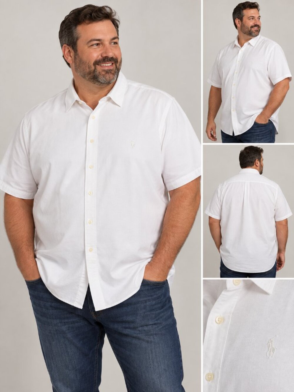 Polo Ralph Lauren 2XB Big Classic Fit White Short Sleeve Button Shirt